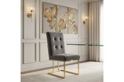 Legend Modern Grey Fabric & Gold Dining Chair (Set of 2)