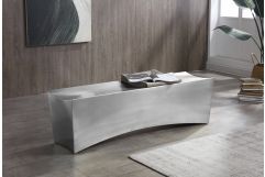 Modern - Anvil Rectangular Brushed Stainless Steel Bench