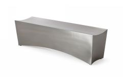 Modern - Anvil Rectangular Brushed Stainless Steel Bench