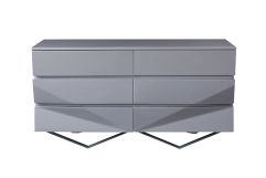 Duke Modern Grey & Black Gun Chrome Dresser
