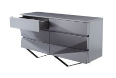 Duke Modern Grey & Black Gun Chrome Dresser