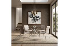 Dallas - Modern Brushed Stainless Steel Dining Table