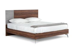 Palermo - Italian Modern Faux Concrete & Walnut 4-Piece Bedroom Set