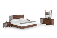 Palermo - Italian Modern Faux Concrete & Walnut Bedroom Set