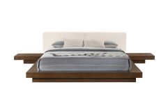 Tokyo - Contemporary Walnut and White Platform Bed