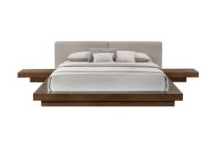 Tokyo - Contemporary Walnut and Grey Platform Bed