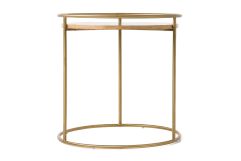 Gilcrest - Glam Brown and Gold Marble End Table