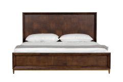 Shane - Modern Acacia & Brass Bed