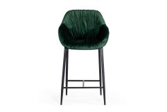 Katrina - Modern Green Fabric Bar Stool