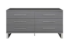 Splendor - Grey High Gloss Slatted Dresser