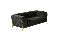 Sheila - Modern Dark Grey Fabric Loveseat