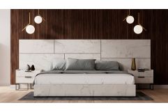 Marbella - Italian Modern White Faux Marble 4-Piece Bedroom Set