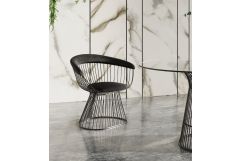 Chandler - Modern Black Velvet & Black Stainless Steel Dining Chair