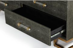 Howard - Modern Shagreen Grey Leatherette & Gold Dresser
