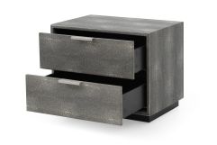 Dynasty - Modern Shagreen Two Drawer Nightstand