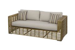 Ko Tao - Outdoor Beige + Wicker Sofa