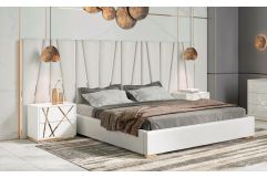Nixa - Modern White + Gold 4-Piece Bedroom Set