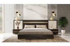Velondra - Modern Eucalypto + Marble 4-Piece Bedroom Set
