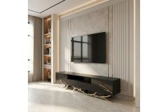 Legend Modern Black & Champagne Gold 87" TV Stand