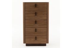 Chelton- Contemporary Walnut and White Ceramic Chest