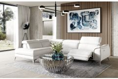 Lamod Italia Monte Carlo - Italian Modern White Leather Left Facing Sectional Sofa