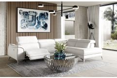 Lamod Italia Monte Carlo - Italian Modern White Leather Right Facing Sectional Sofa