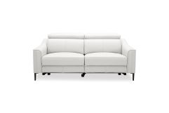 Eden - Modern White Leather Loveseat With 2 Recliners