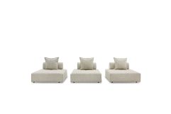 Mondo - Modern 3 Seat Modular Beige Fabric Sectional