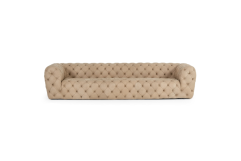Lamod Italia Ellington- Italian Beige Nubuck Leather 4-Seater Sofa