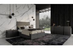 Lucia - Italian Modern Matte Grey + Elm Grey 4-Piece Bedroom Set