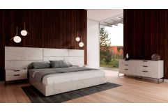 Marbella - Italian Modern White Faux Marble 4-Piece Bedroom Set