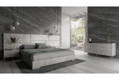 Marbella - Italian Modern Grey Faux Marble 4-Piece Bedroom Set