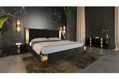 Token Modern Black & Gold 4-Piece Bedroom Set
