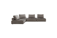 Nolden - Modern Grey Fabric Modular 4-Piece Sectional Sofa