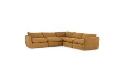 Kinsey - Modern Mustard Fabric Modular Sectional Sofa