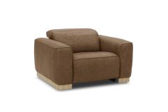 Nouveau Aris - Modern Brown Leather Chair w/ Power Recliner & Headrest