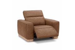 Nouveau Aris - Modern Brown Leather Chair w/ Power Recliner & Headrest