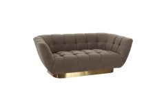 Granby - Glam Fabric and Gold Loveseat
