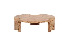 Nouveau Nasrin - Modern Burl Round Coffee Table