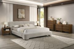 Nouveau Reveal - Modern Beige Fabric Bed