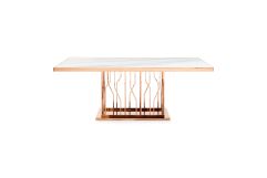 Marston Modern White Marble Dining Table
