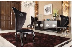 Sovereign - Transitional Black Fabric Chair (Set of 2)