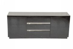 Skyline Modern Black Crocodile Lacquer Buffet