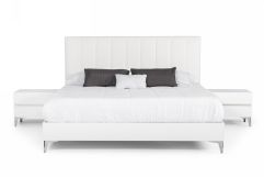 Angela - Italian Modern White Eco Leather Bedroom Set