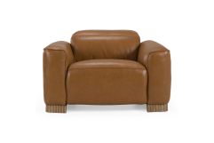 Aris - Modern Brown Leather Chair w/ Power Recliner & Headrest