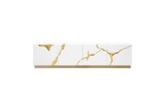 Aspen Modern White & Gold TV Stand