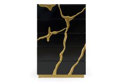 Aspen - Modern Black & Gold Wide Chest