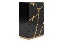 Aspen - Modern Black & Gold Wide Chest