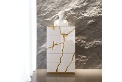 Aspen Modern White & Gold Dresser