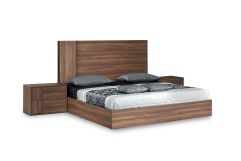 Asus - Italian Modern Walnut 4-Piece Bedroom Set